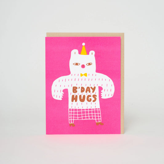 Birthday Bear Hugs Letterpress Card