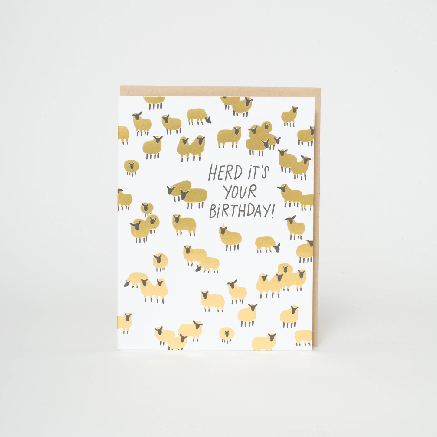 Birthday Sheep Herd Letterpress Card