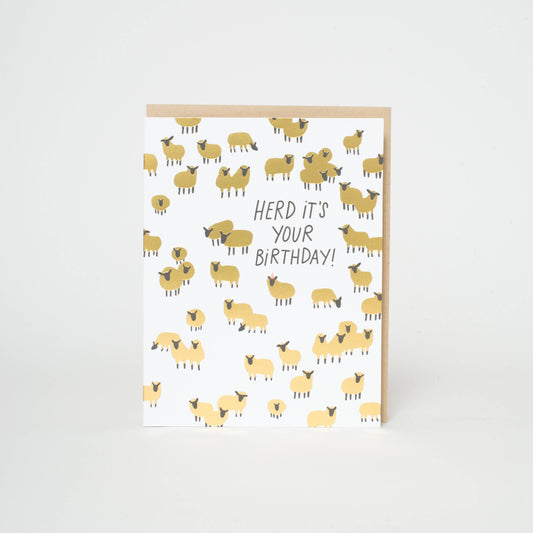 Birthday Sheep Herd Letterpress Card