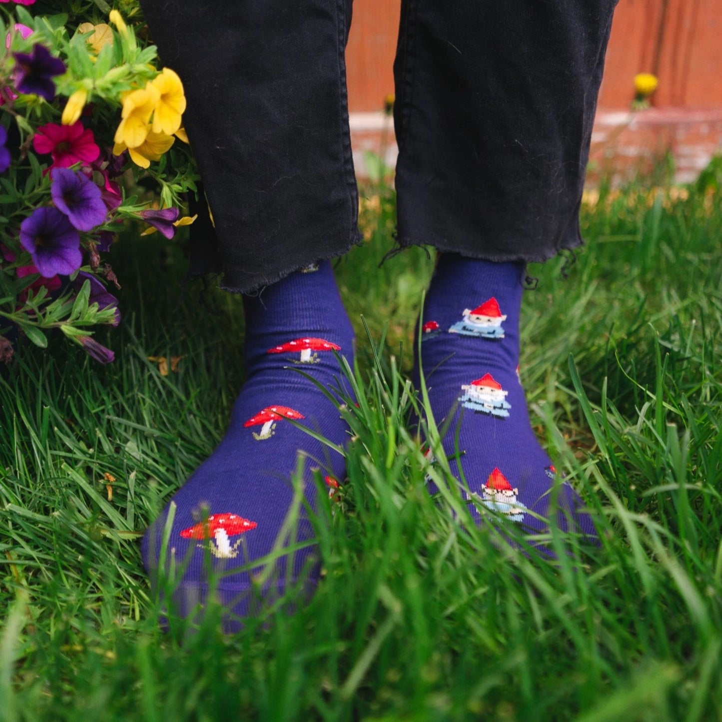 Friday Sock Co. - Women’s Socks | Gnome and Mushroom | Mismatched Women's 5 - 10