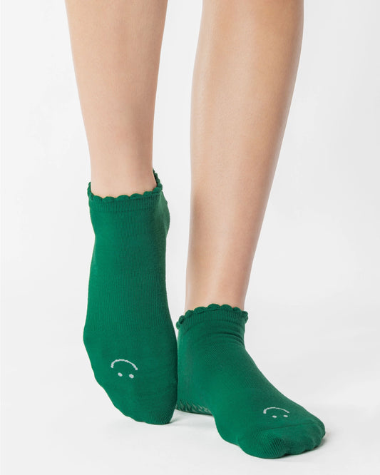 Pointe Studio - Women's Happy Full Foot Grip Sock Green