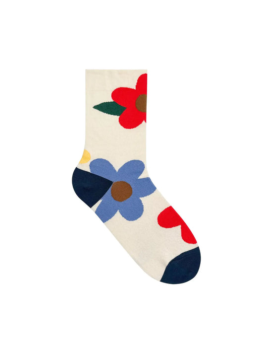 7DAYSSOCKS - Women's Crew Great Flower Socks KW-C-170-1