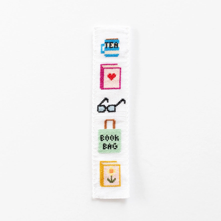 Cotton Clara Beginner Bookish Cross Stitch Bookmark Kit