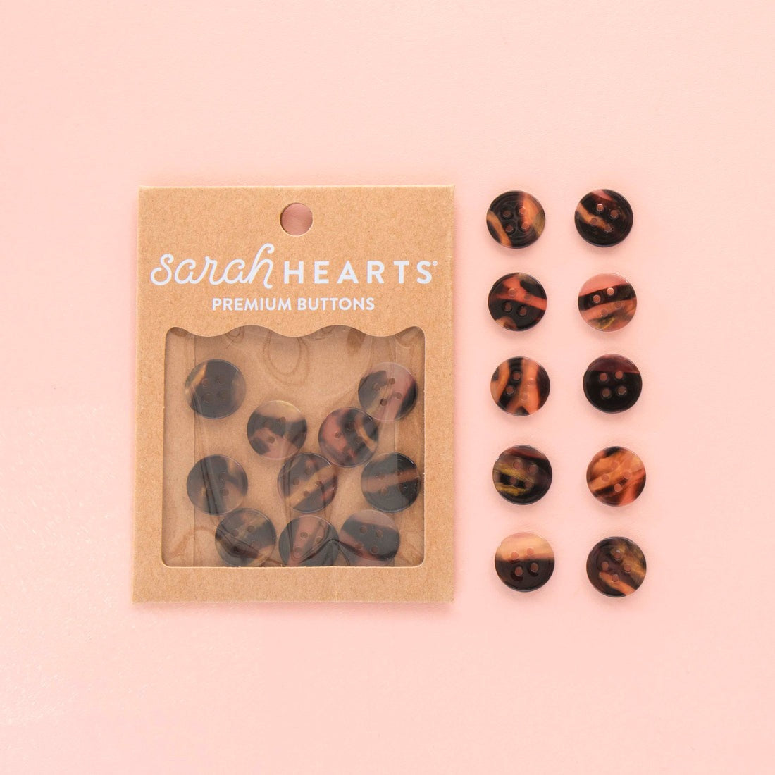 Sarah Hearts Tortoise Shell Buttons