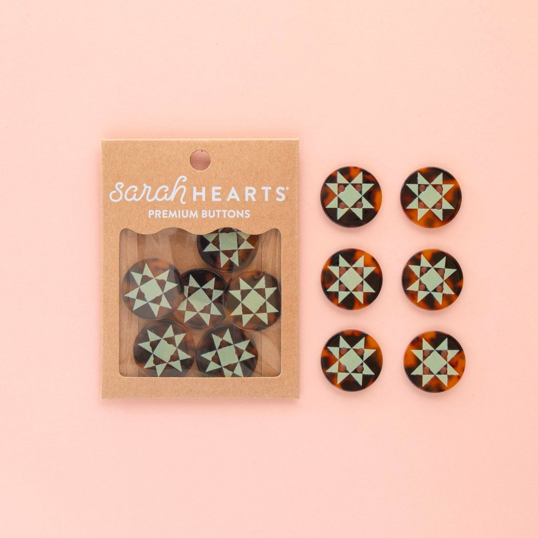 Sarah Hearts Quilt Star Buttons