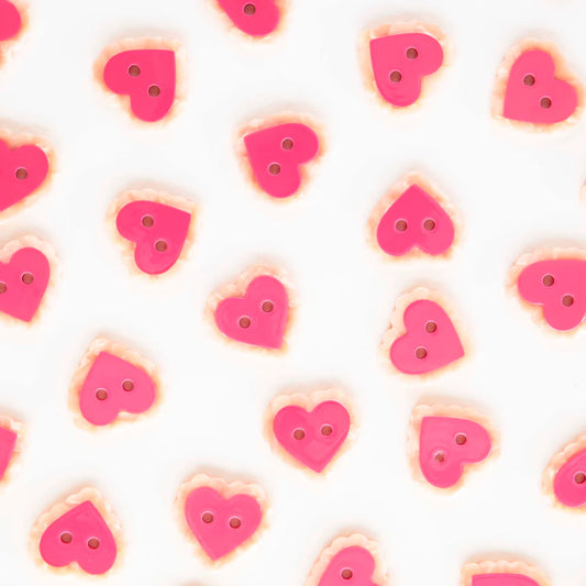 Sarah Hearts Pink Sweet Heart Buttons