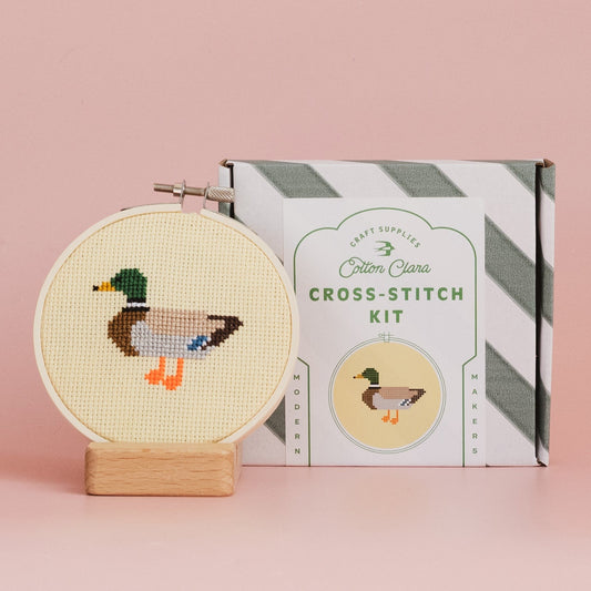 Cotton Clara Duck Cross Stitch Kit for Beginners