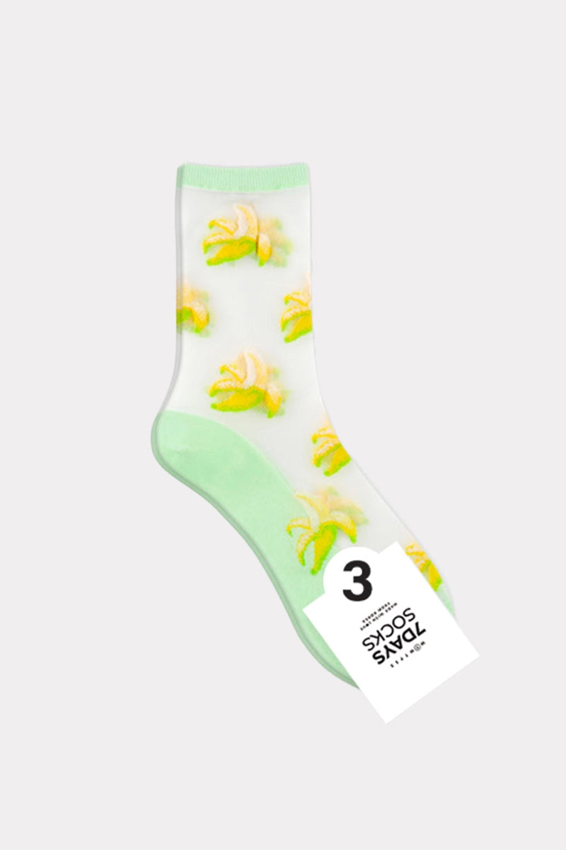 7DAYSSOCKS - Women's Crew See-Through Hi Juicy Socks W-L-271-3