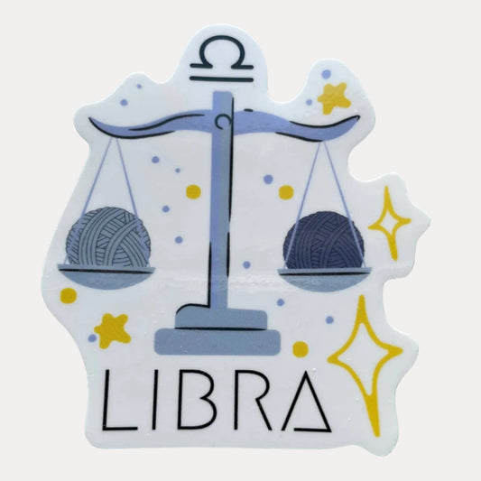 Vinyl Sticker Yarn Zodiac Astrology - Libra - Crochet Knitti