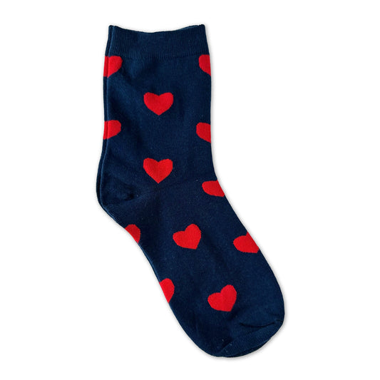 Rainbow Unicorn Birthday Surprise - Classic Heart Socks - Blue