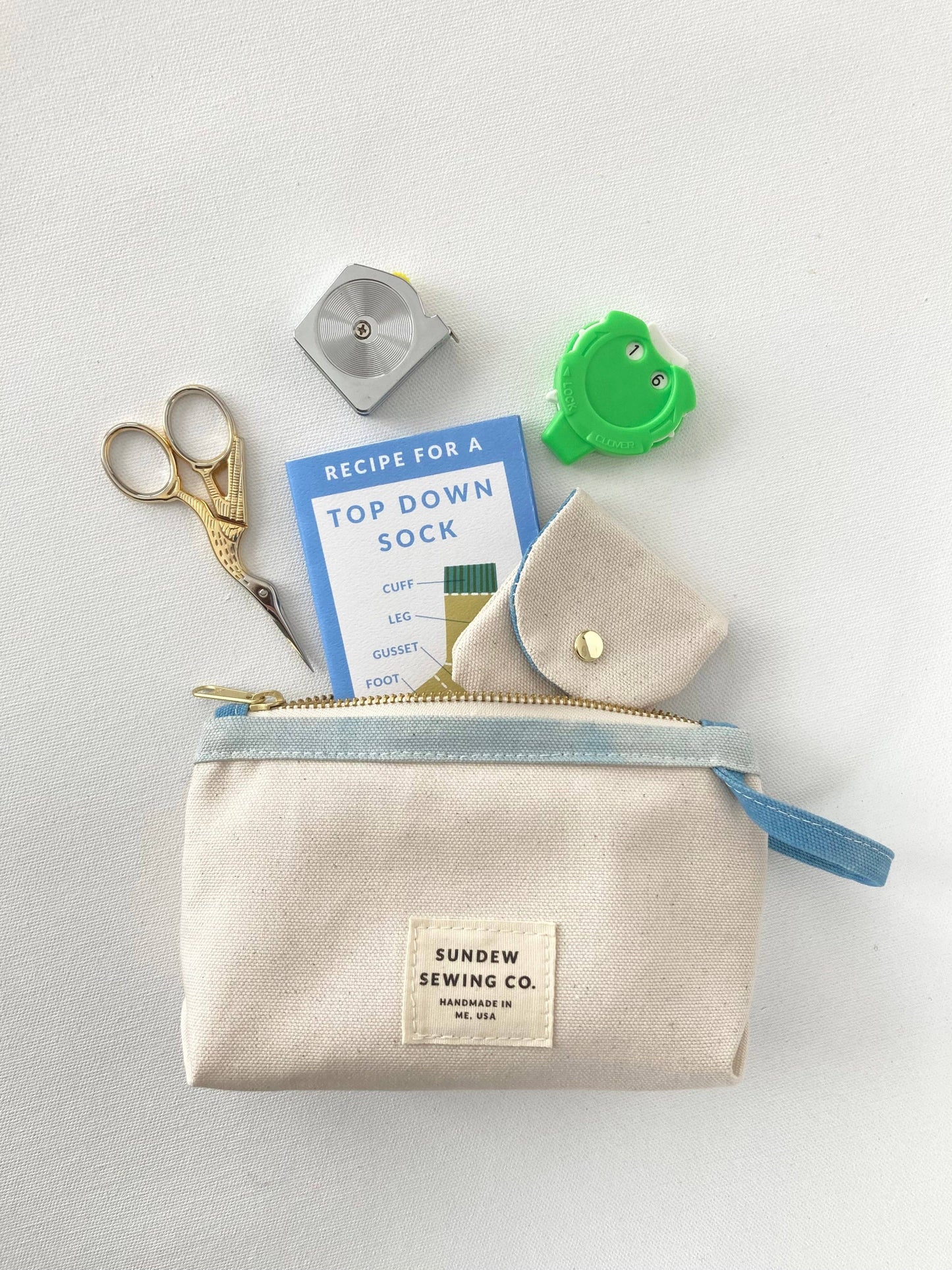 Sunday Sewing Loop Pouch - Blues
