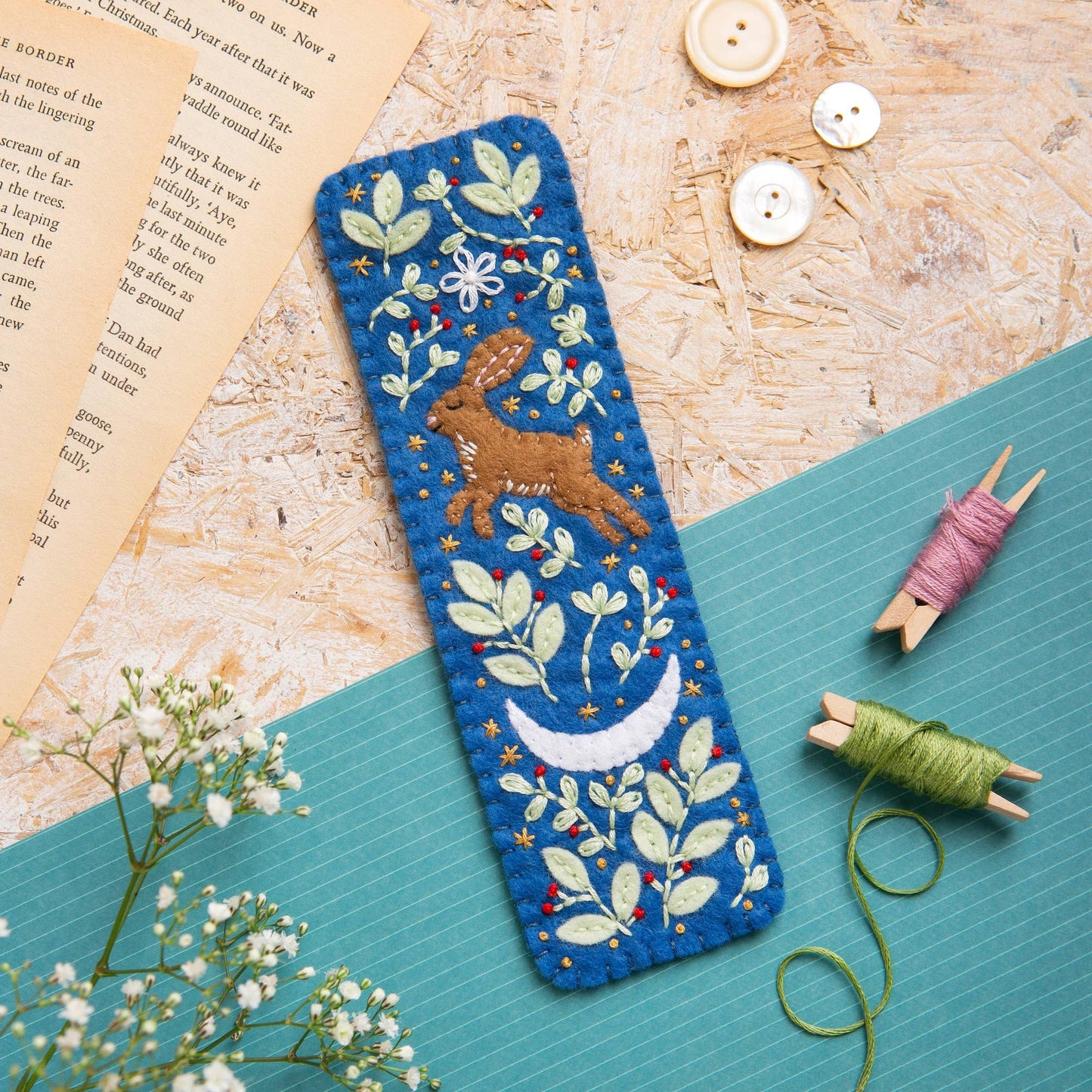 Hare Bookmark Complete Felt Craft Kit