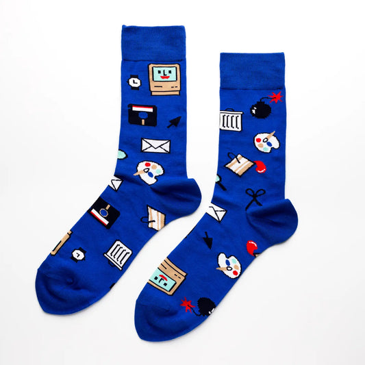 Yellow Owl Workshop - Men's Socks - Computer Nerd Crew Retro Socks - Techie Gift