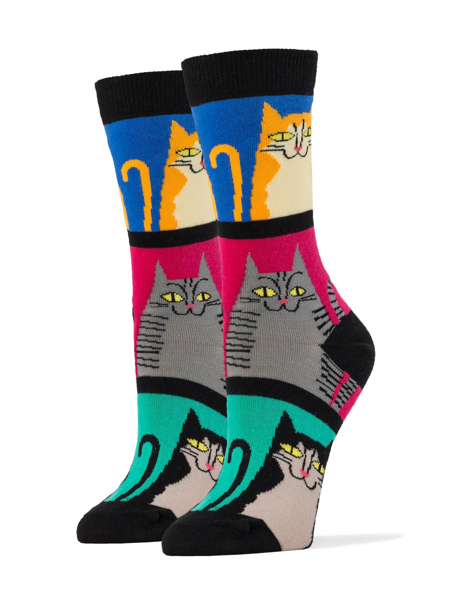 Oooh Yeah Socks - Mod Meow | Women's Funny Novelty Cat Crew Socks