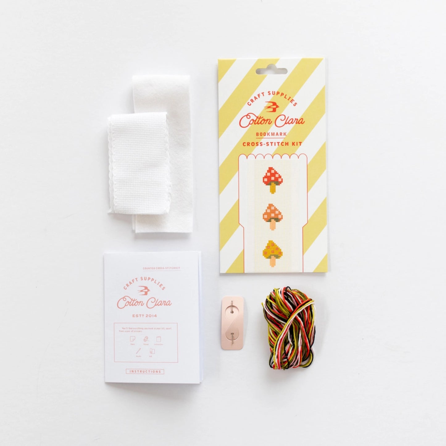 Cotton Clara Beginner Tea & Mugs Cross Stitch Bookmark Kit