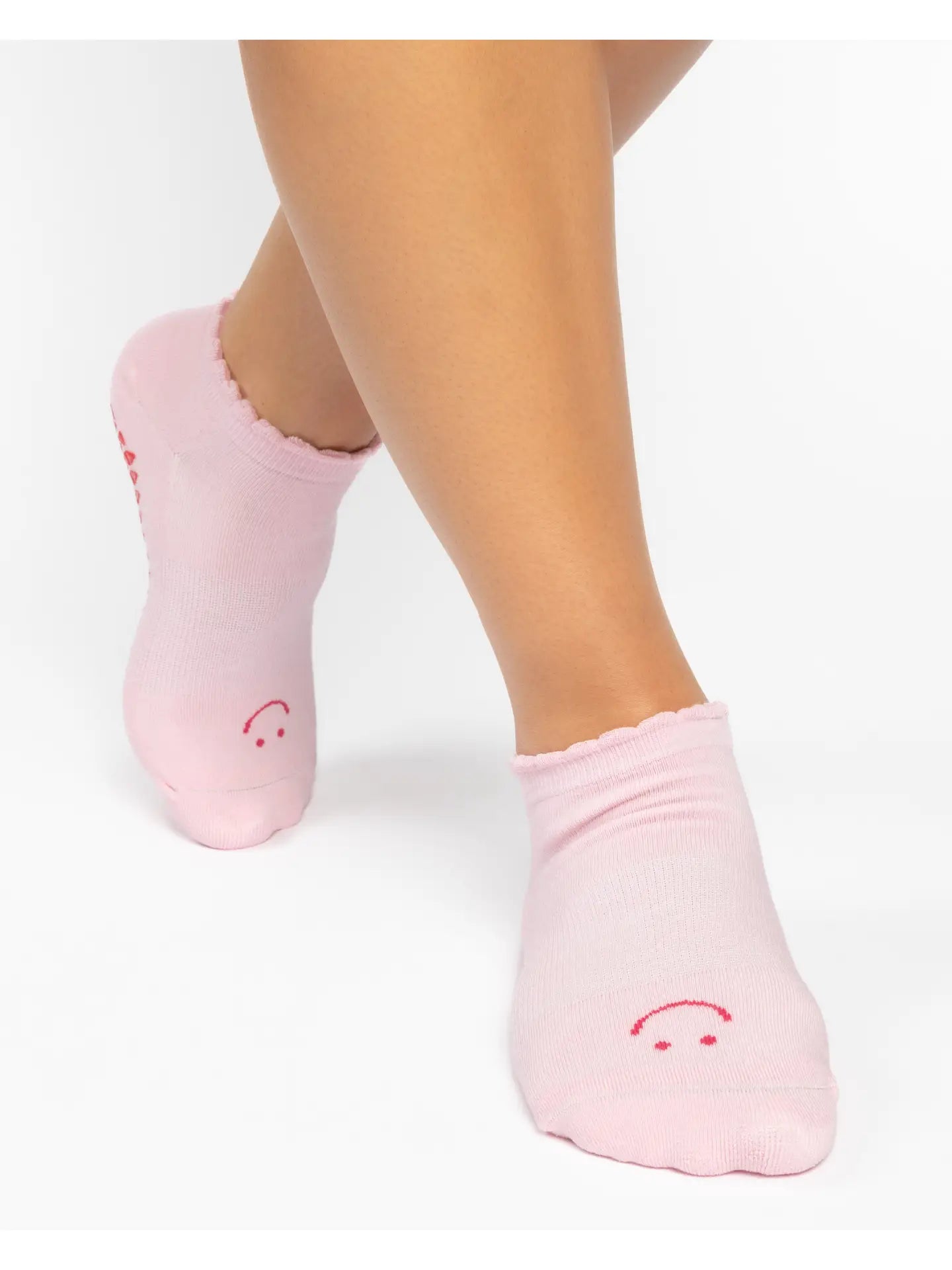 Pointe Studio - Women's Happy Full Foot Grip Sock Pink