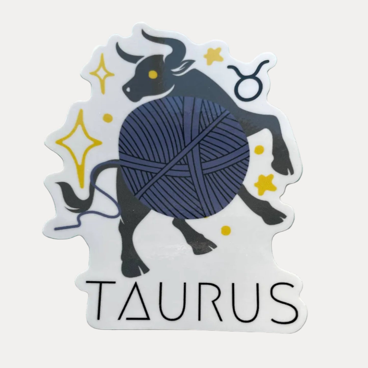 Vinyl Sticker Yarn Zodiac Astrology - Taurus - Crochet Knitt