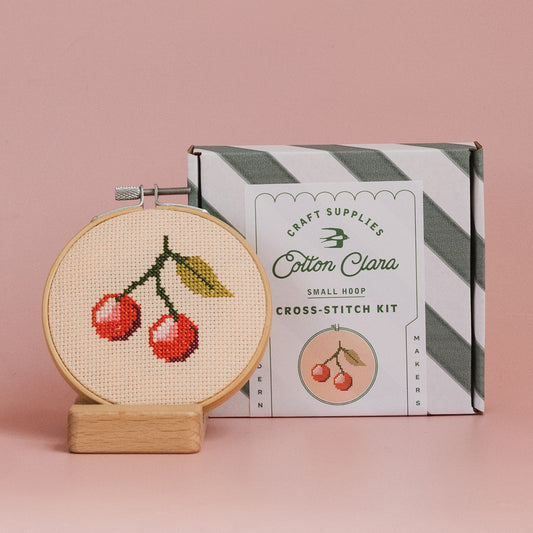 Cotton Clara Beginner Cherry Cross Stitch Kit