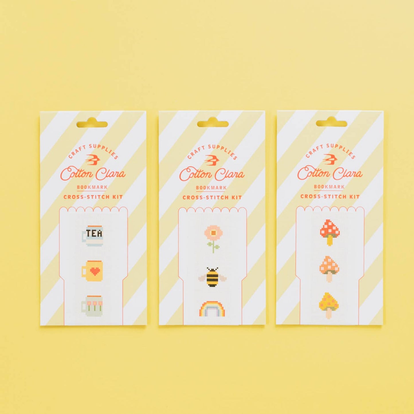 Cotton Clara Tea/Mugs Cross Stitch Bookmark Kit