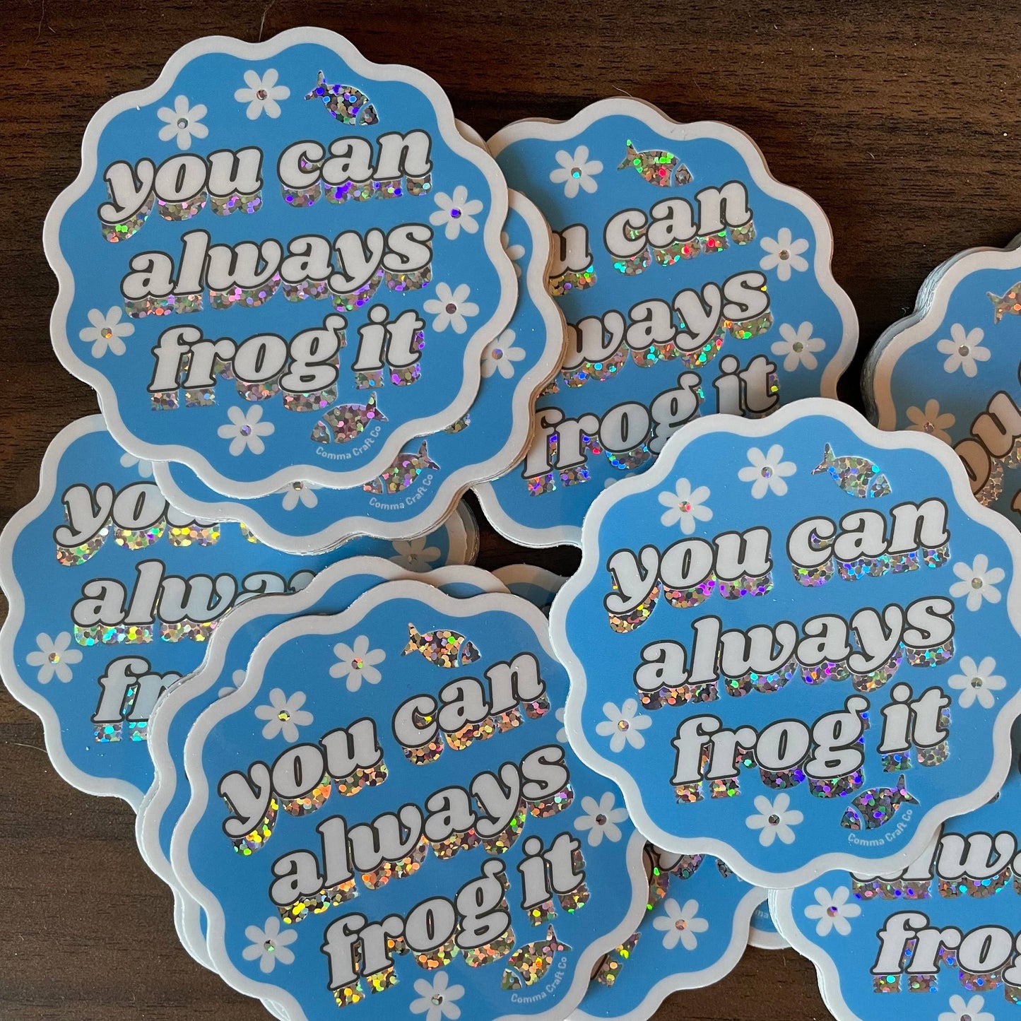 Vinyl Sticker - You Can Always Frog It - Yarn  Colorful