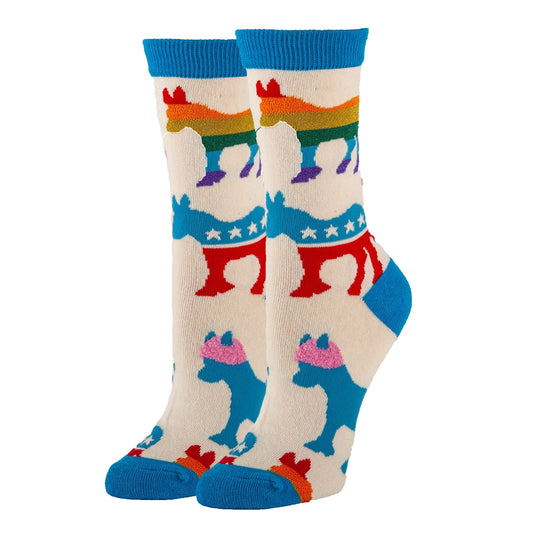 Oooh Yeah Socks - New liberal | Women's Cotton Crew Funny Socks