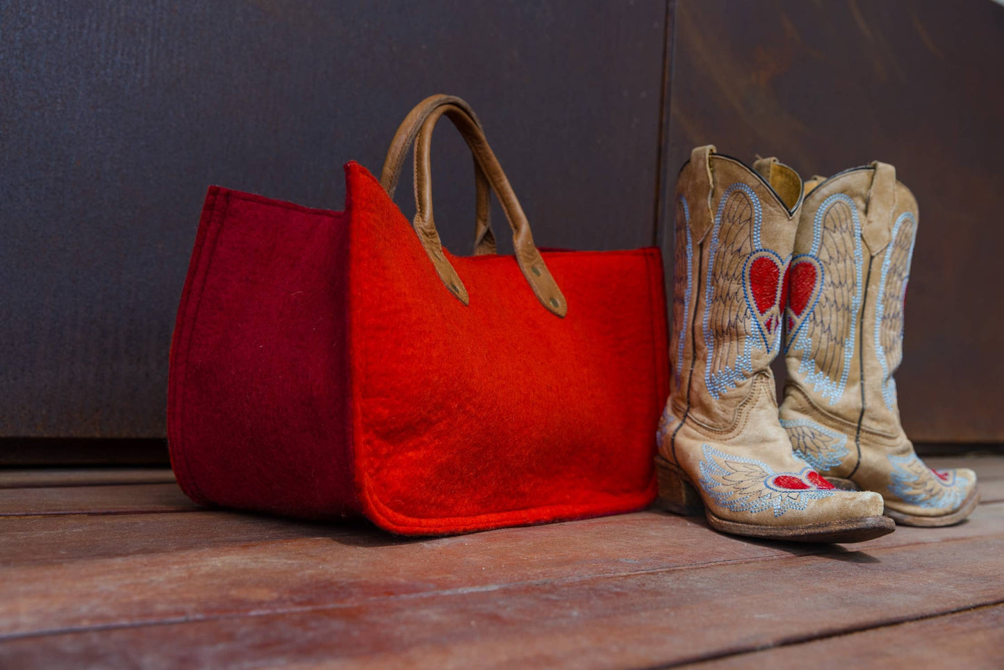 The Grab-&-Go Carry All | Felt Wool Tote Bag | Lupin