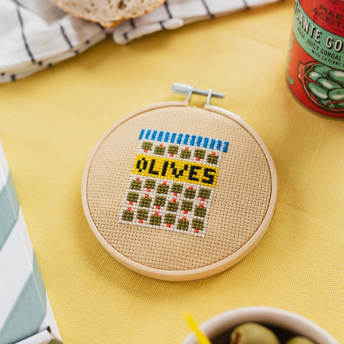 Cotton Clara Beginner Olives Cross Stitch Kit