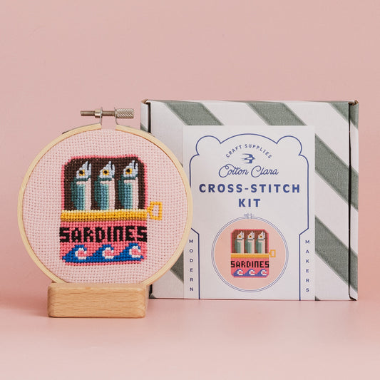 Cotton Clara Beginner Sardines Cross Stitch Kit