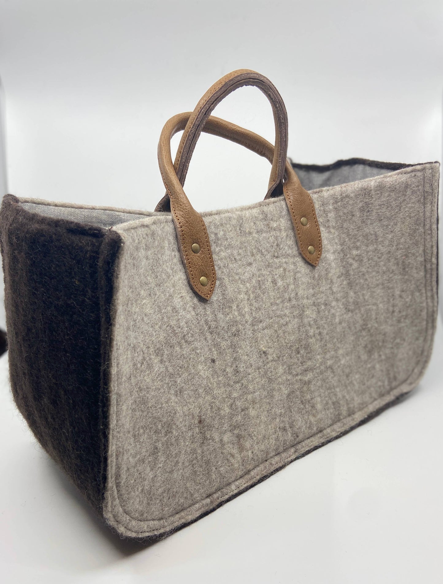 The Grab-&-Go Carry All | Felt Wool Tote Bag / Twig