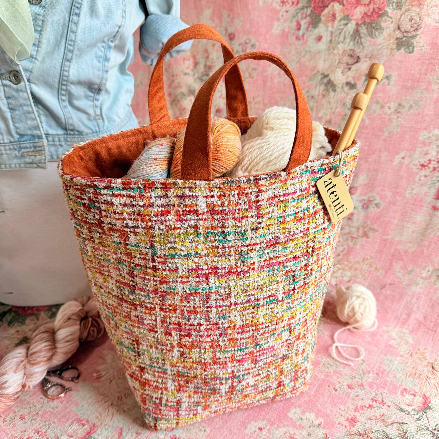 Atenti Daphne Hope Basket Project Bag Needle Arts
