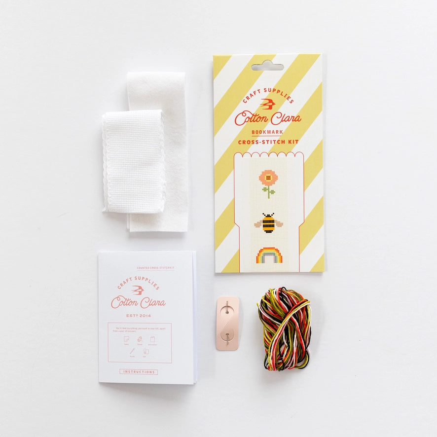Cotton Clara Beginner Bookish Cross Stitch Bookmark Kit