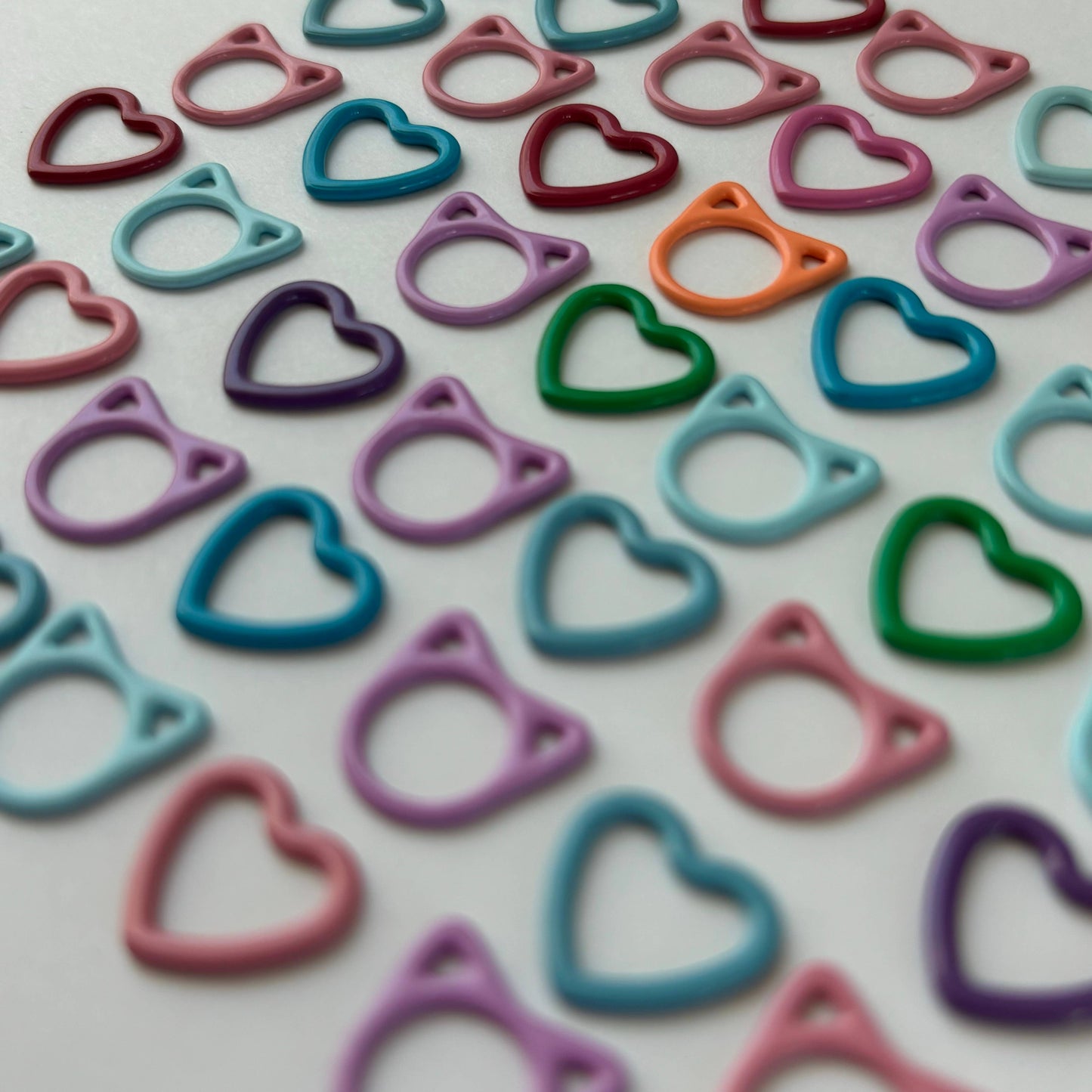 Comma Craft Basic Stitch Markers Cat - Jumbo Rainbow