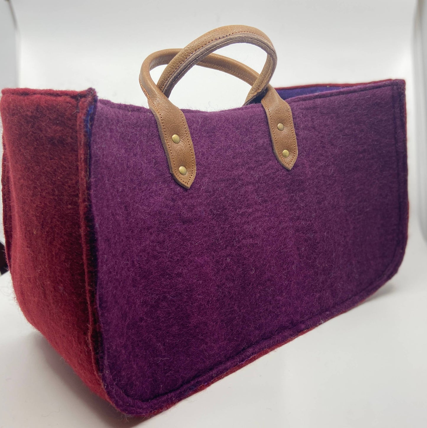 The Grab-&-Go Carry All | Felt Wool Tote Bag | Plum