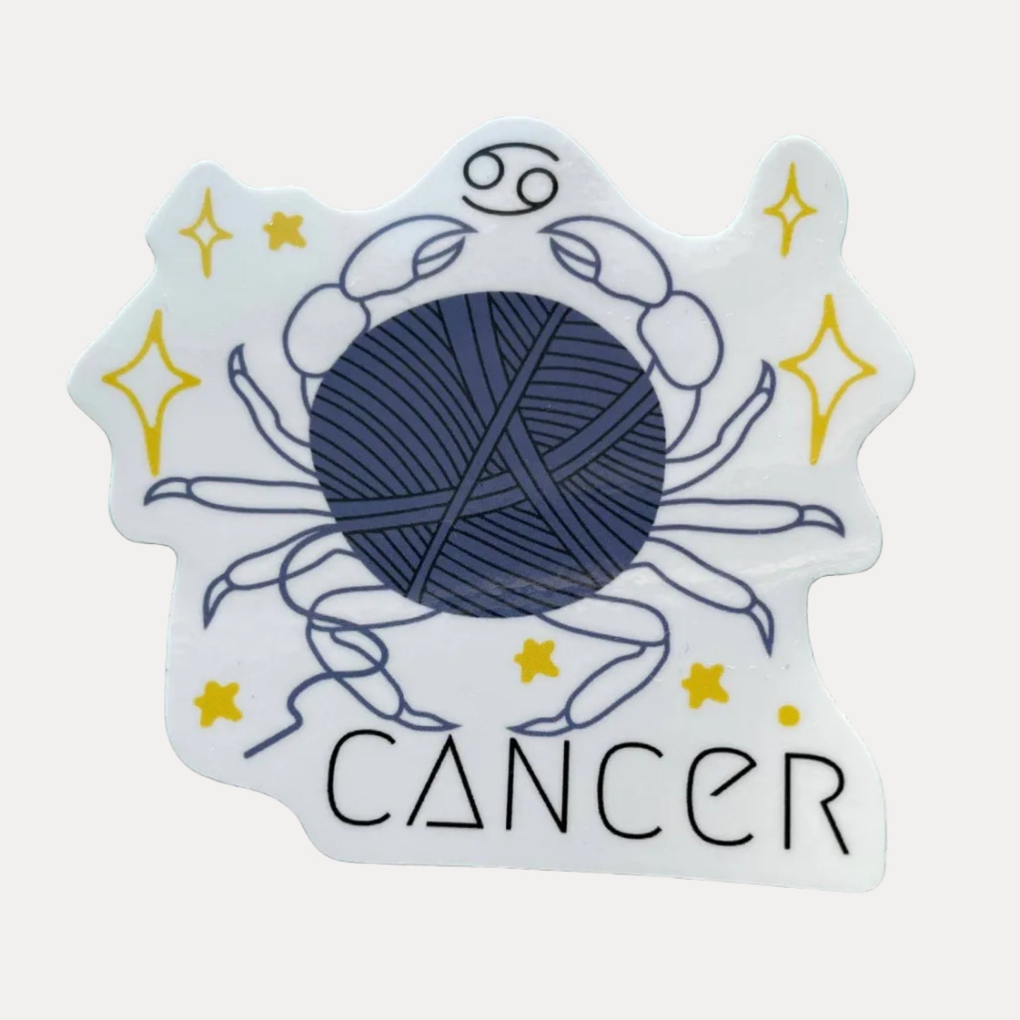 Vinyl Sticker Yarn Zodiac Astrology - Cancer - Crochet Knitt