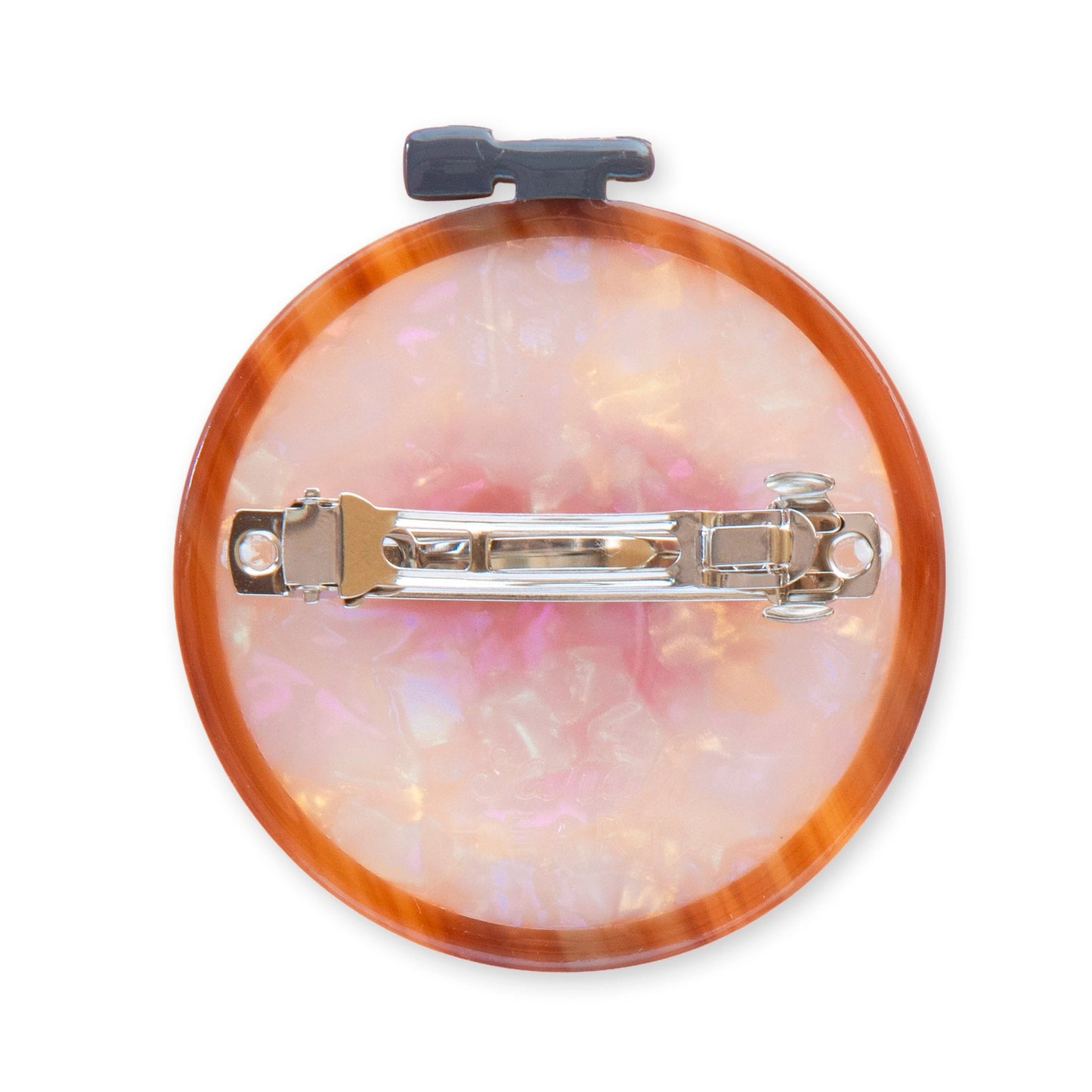 Sarah Hearts Cross Stitch French Barrette Hair Clip