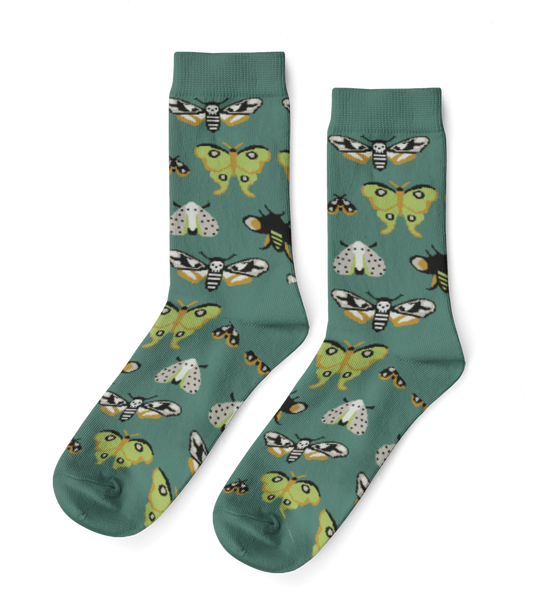 Yellow Owl Workshop - Moths - Small Crew Socks