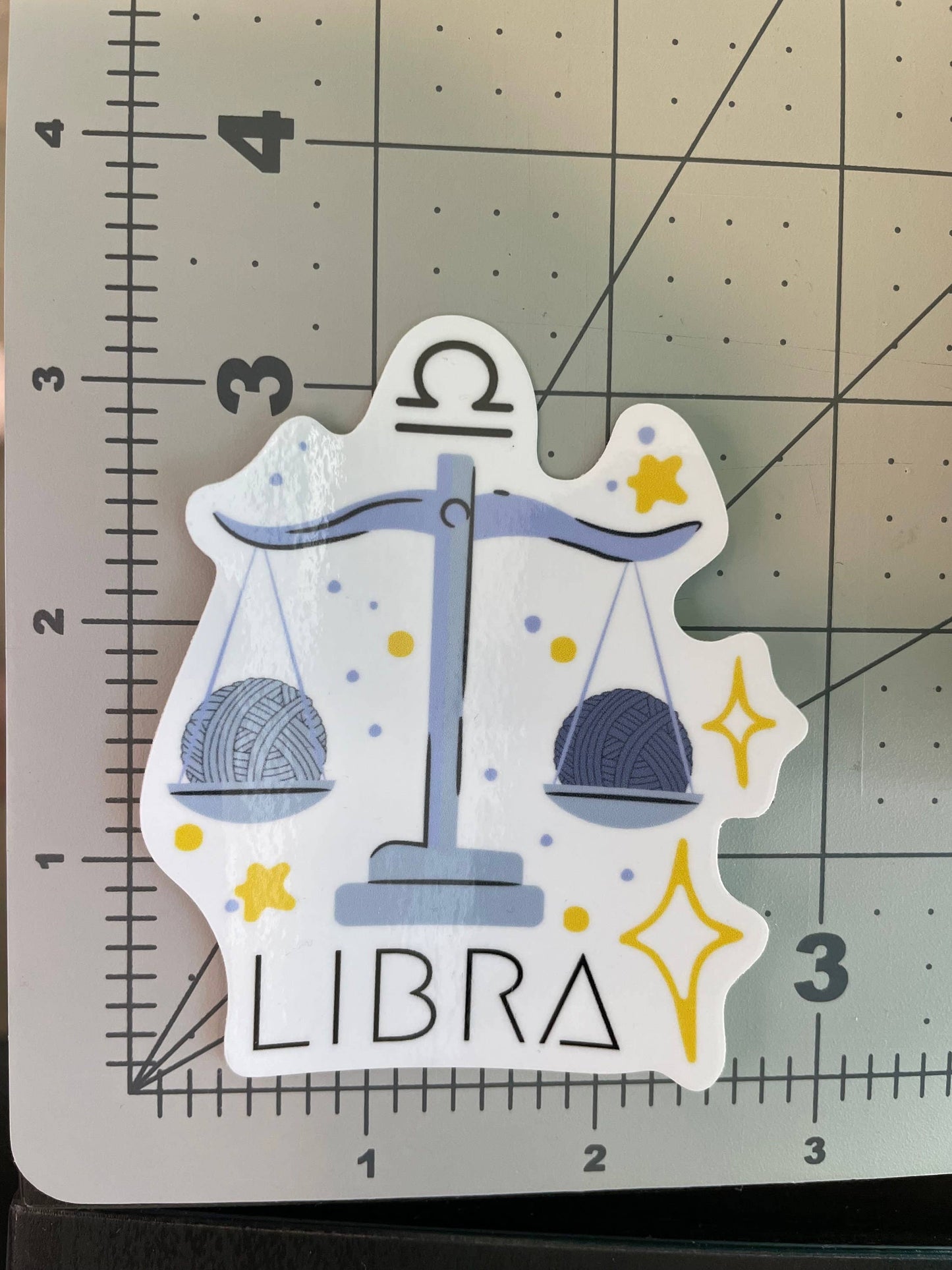 Vinyl Sticker Yarn Zodiac Astrology - Libra - Crochet Knitti