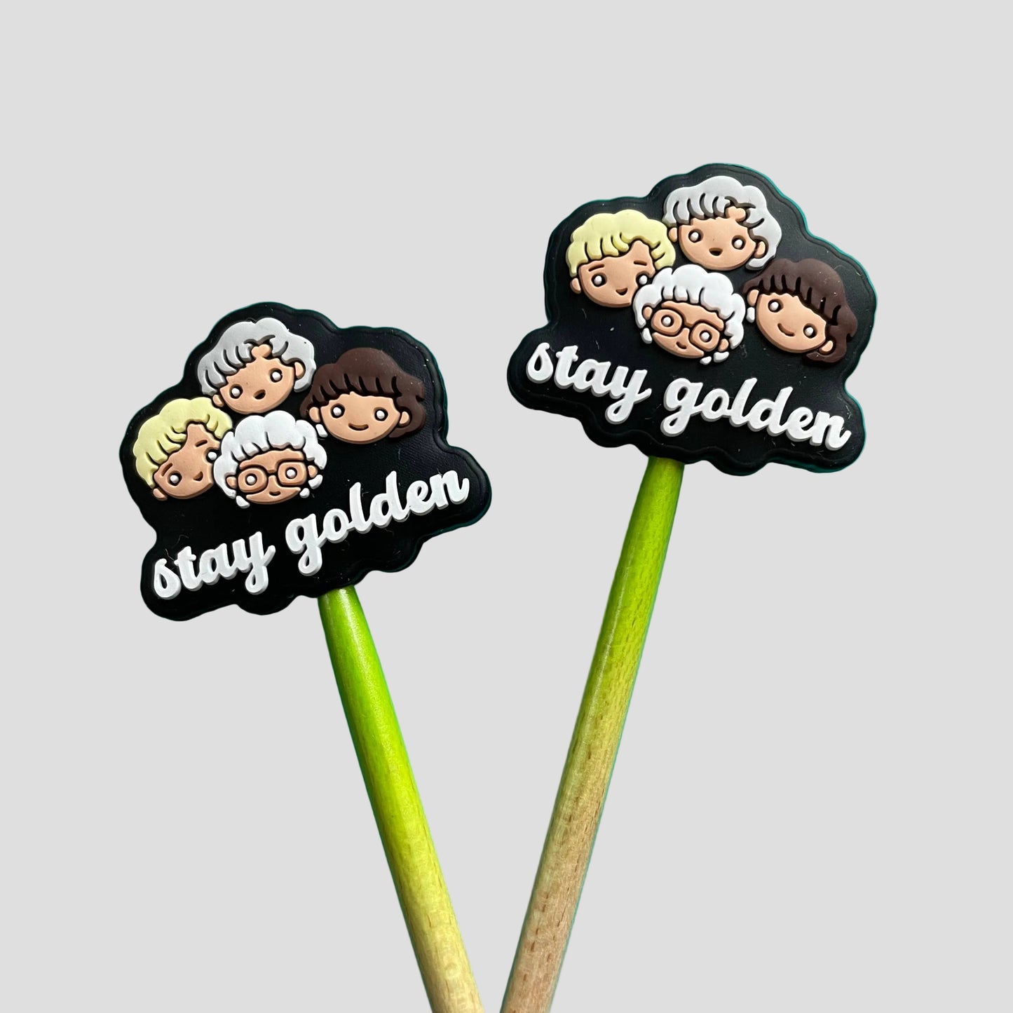 Knitting Needle Point Protectors Stay Golden: White