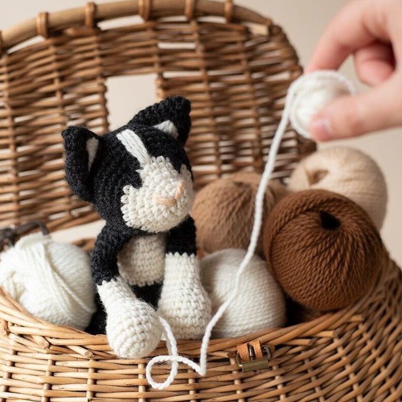 Toft Crochet Kit- Paddy the Black & White Cat