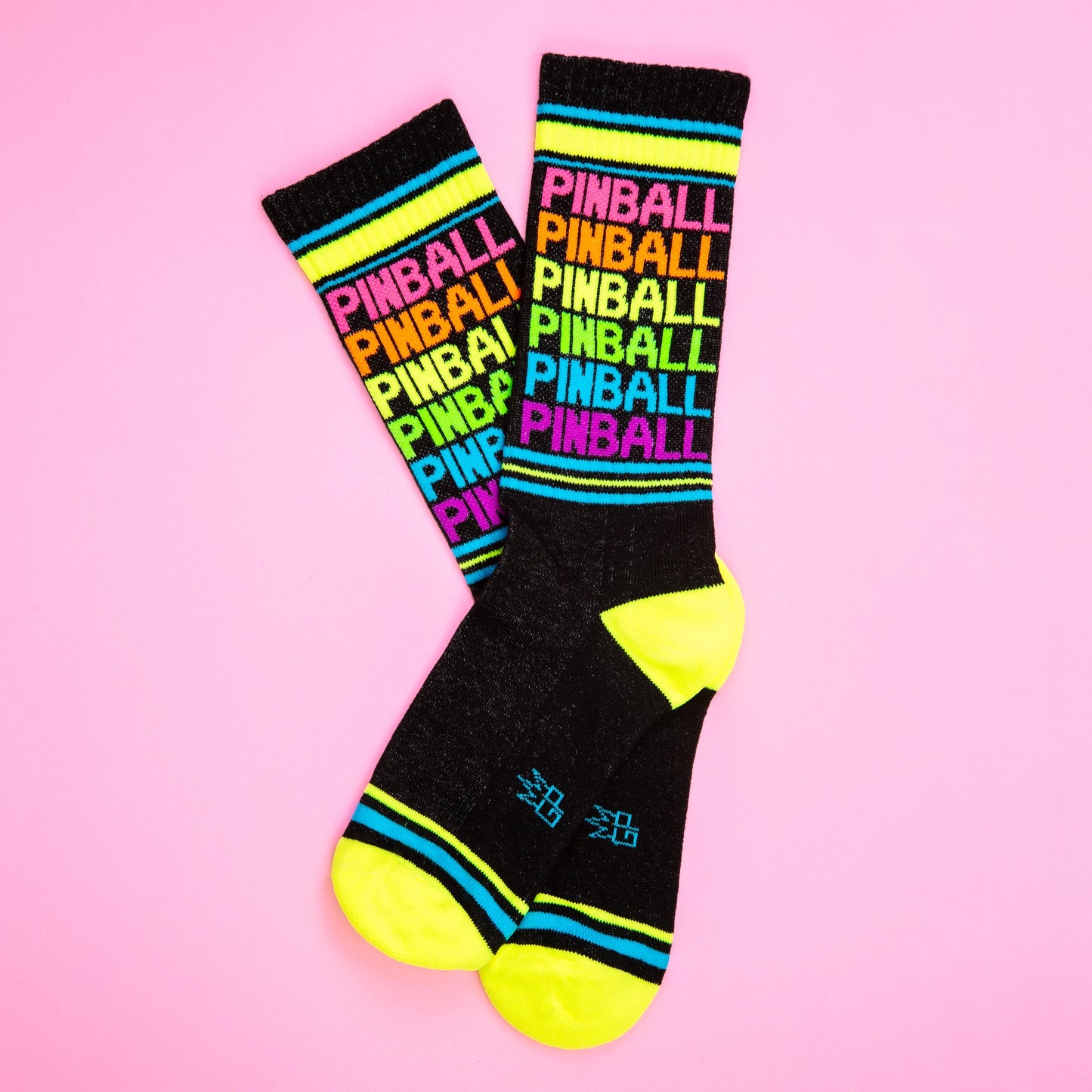 Gumball Poodle - Pinball - Neon Rainbow Gym Crew Socks