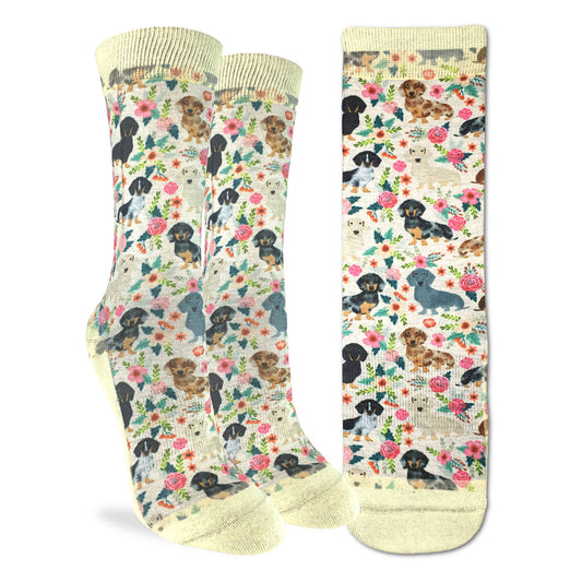 Good Luck Sock - Women's Floral Dachshunds Socks