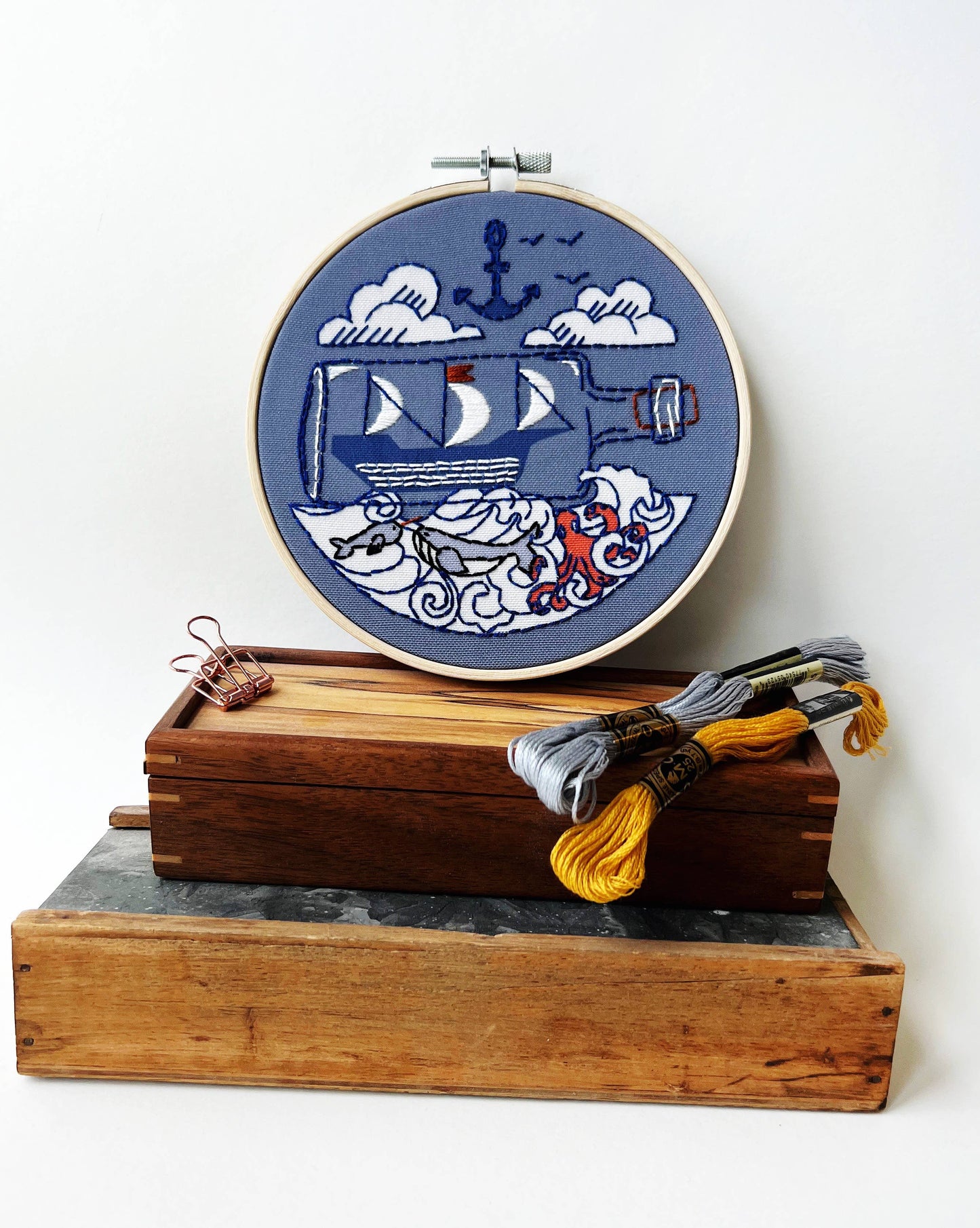 Rikrack Ship Embroidery Kit