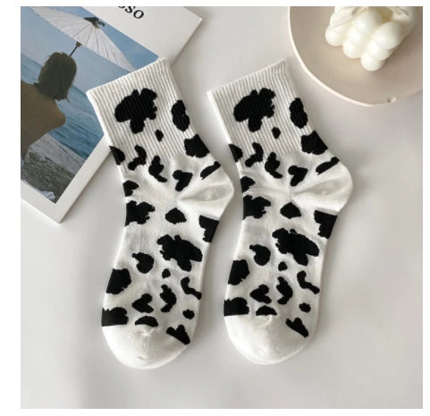 Rainbow Unicorn Birthday Surprise - Cow Print Socks