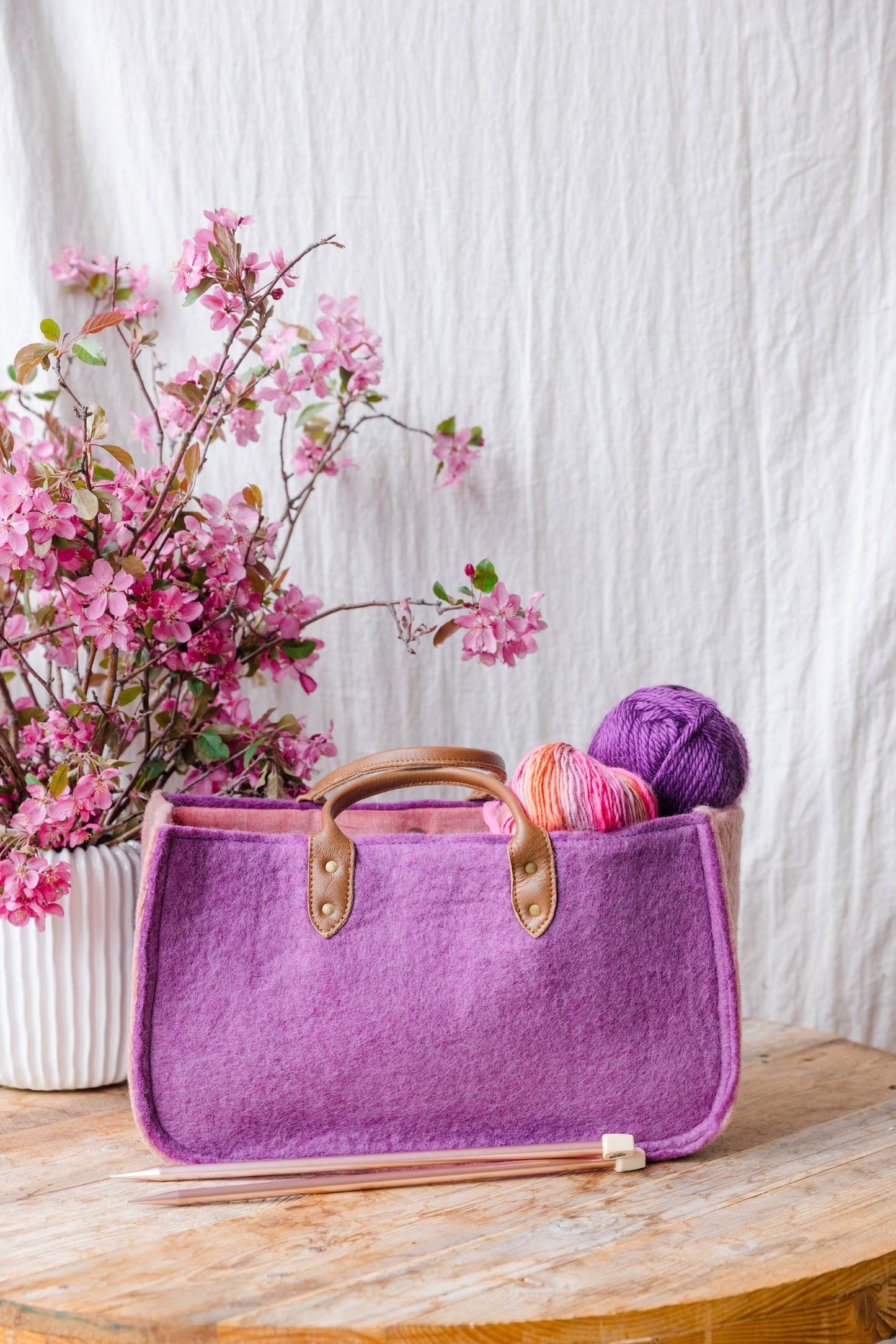 The Grab-&-Go Carry All | Felt Wool Tote Bag | Lupin