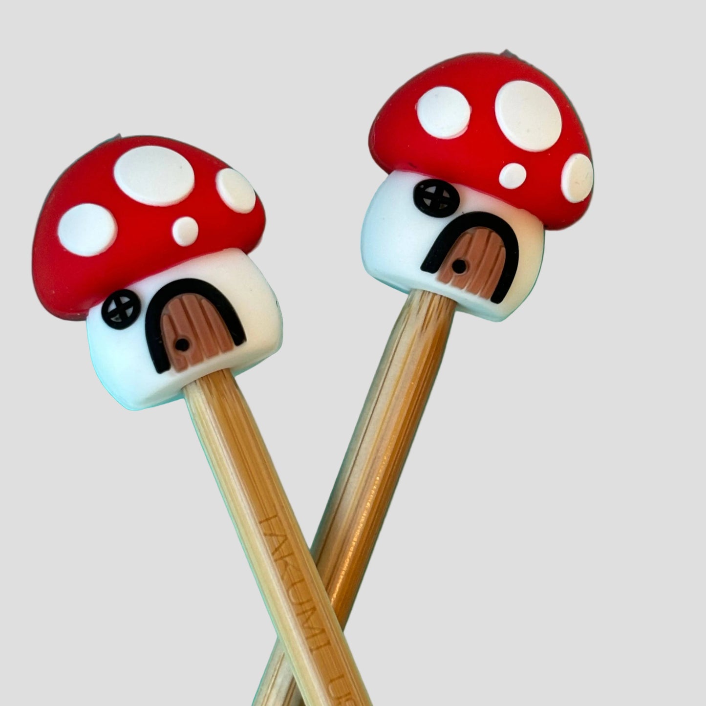 Mushroom House Knitting Needle Point Protectors
