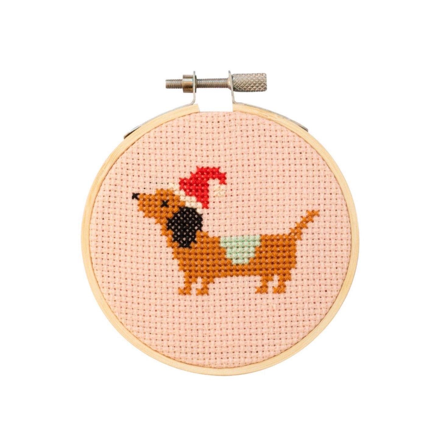 Cotton Clara Beginner Christmas Dachshund Cross Stitch Kit