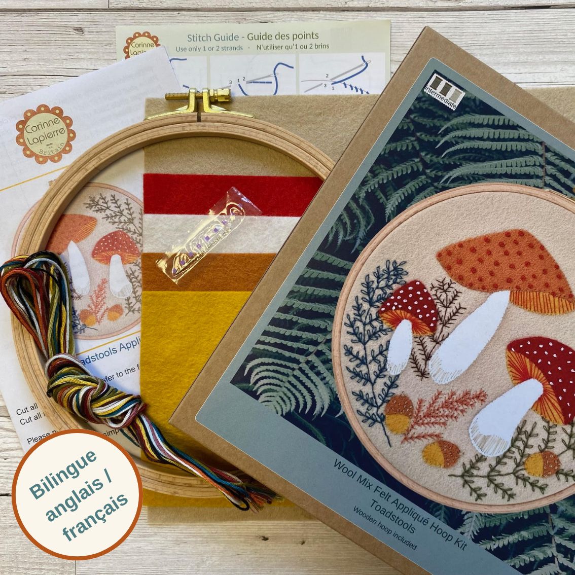 Corinne Lapierre Toadstool Appliqué Hoop Craft Kit