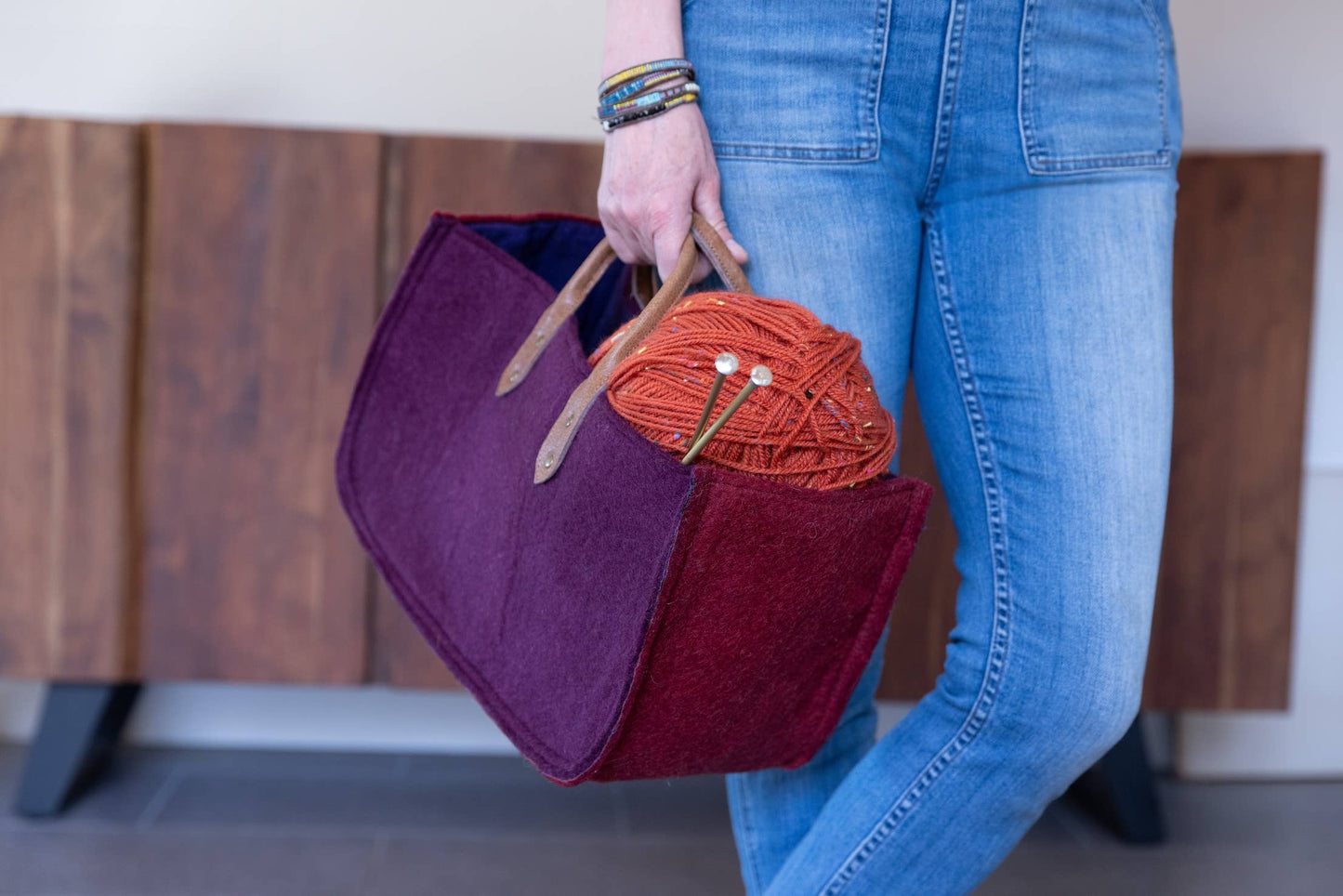 The Grab-&-Go Carry All | Felt Wool Tote Bag | Lupin