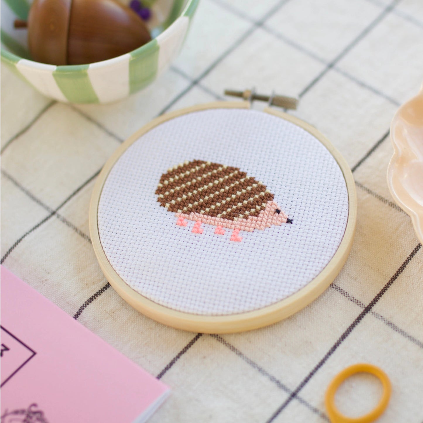 Cotton Clara Beginner Hedgehog Cross Stitch Kit