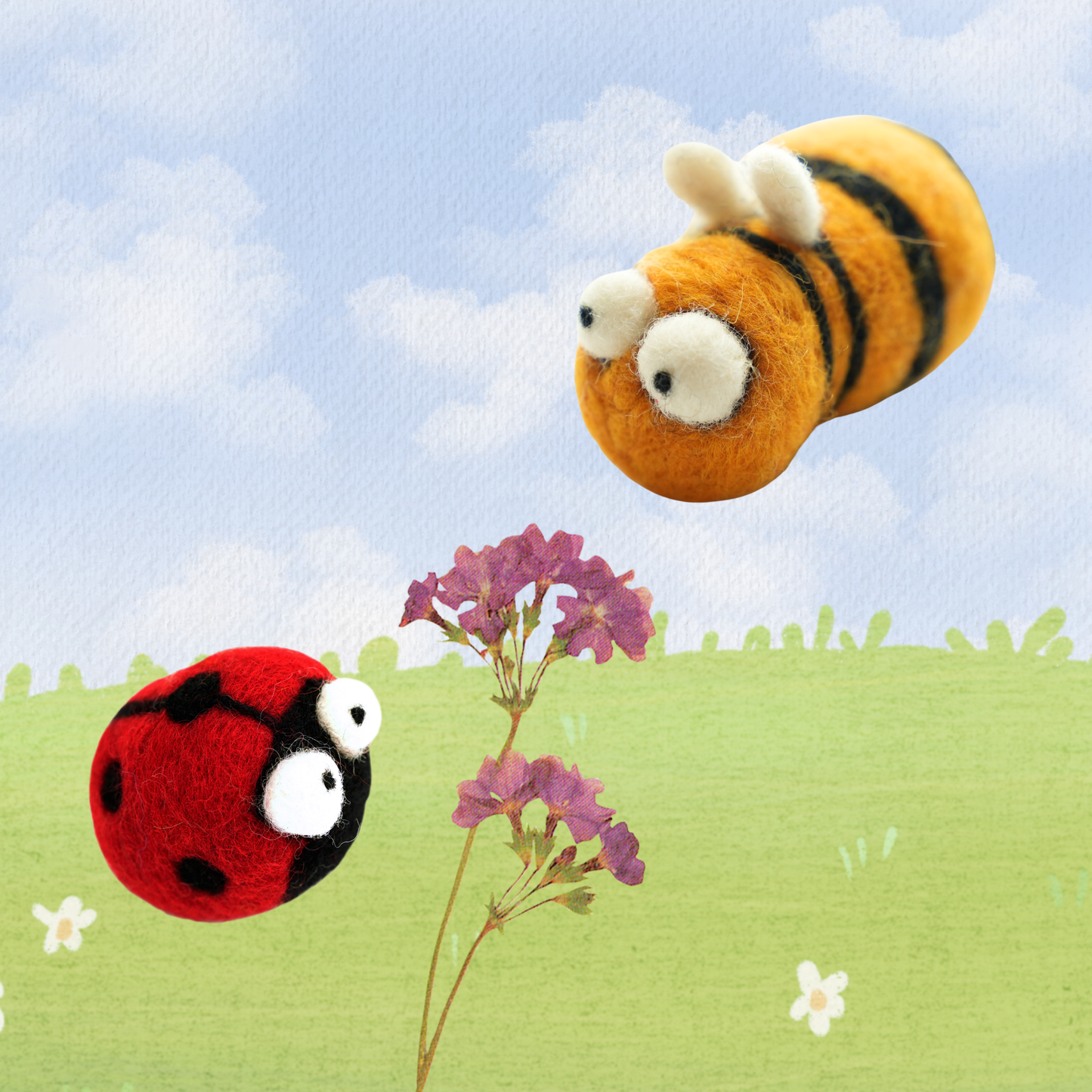 Woolbuddy DIY Needle Felting Kit - Bee and Ladybug